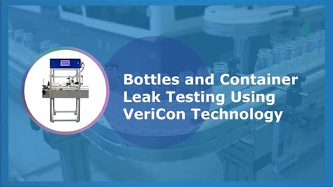 bottle leak test procedure|vericon bottle leak testing.